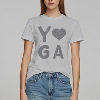Olivenorma – Yoga-T-Shirt mit Herz-Print