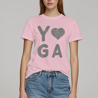 Olivenorma – Yoga-T-Shirt mit Herz-Print