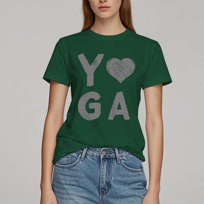 Olivenorma – Yoga-T-Shirt mit Herz-Print