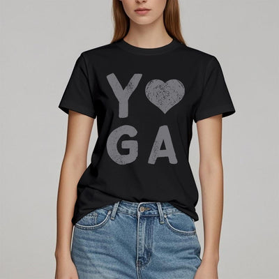 Olivenorma – Yoga-T-Shirt mit Herz-Print