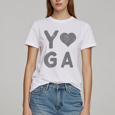 Olivenorma – Yoga-T-Shirt mit Herz-Print