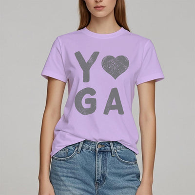 Olivenorma – Yoga-T-Shirt mit Herz-Print