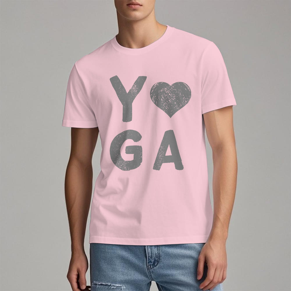 Olivenorma – Yoga-T-Shirt mit Herz-Print