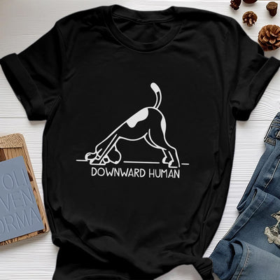 Olivenorma T-Shirt mit Hunde-Yoga-Meditations-Print