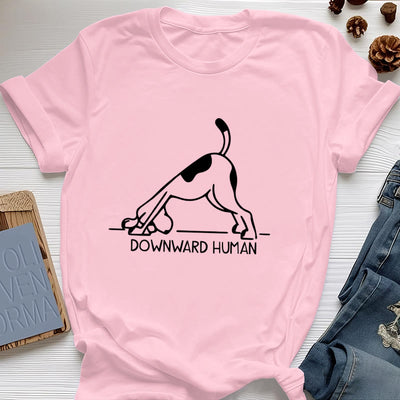 Olivenorma T-Shirt mit Hunde-Yoga-Meditations-Print