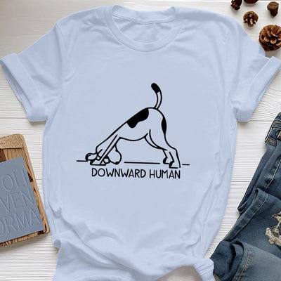Olivenorma T-Shirt mit Hunde-Yoga-Meditations-Print