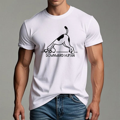 Olivenorma T-Shirt mit Hunde-Yoga-Meditations-Print