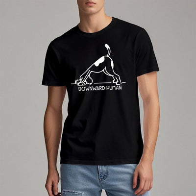 Olivenorma T-Shirt mit Hunde-Yoga-Meditations-Print