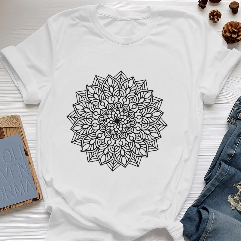 Olivenorma Blumen Mandala Lotus T-Shirt