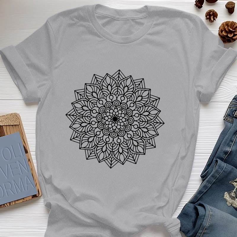 Olivenorma Blumen Mandala Lotus T-Shirt