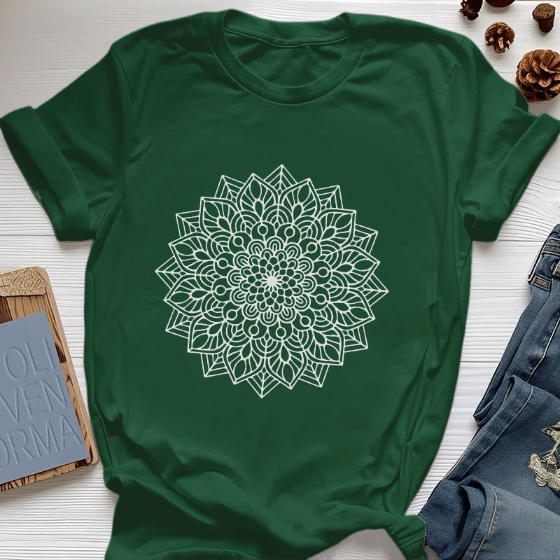 Olivenorma Blumen Mandala Lotus T-Shirt