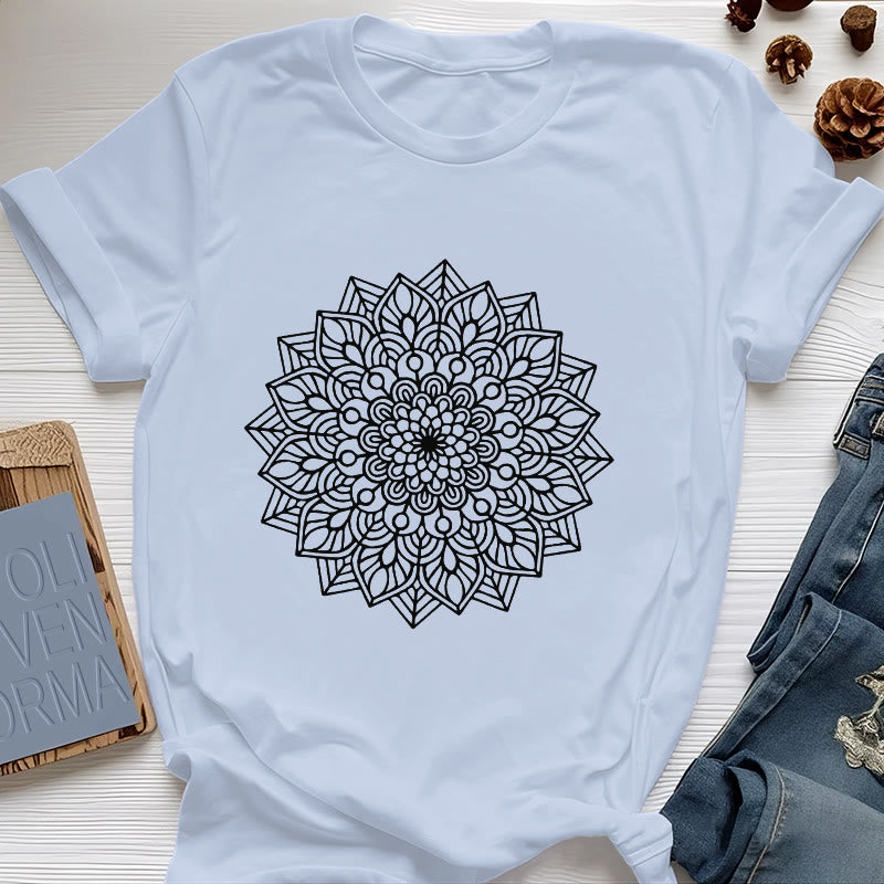 Olivenorma Blumen Mandala Lotus T-Shirt