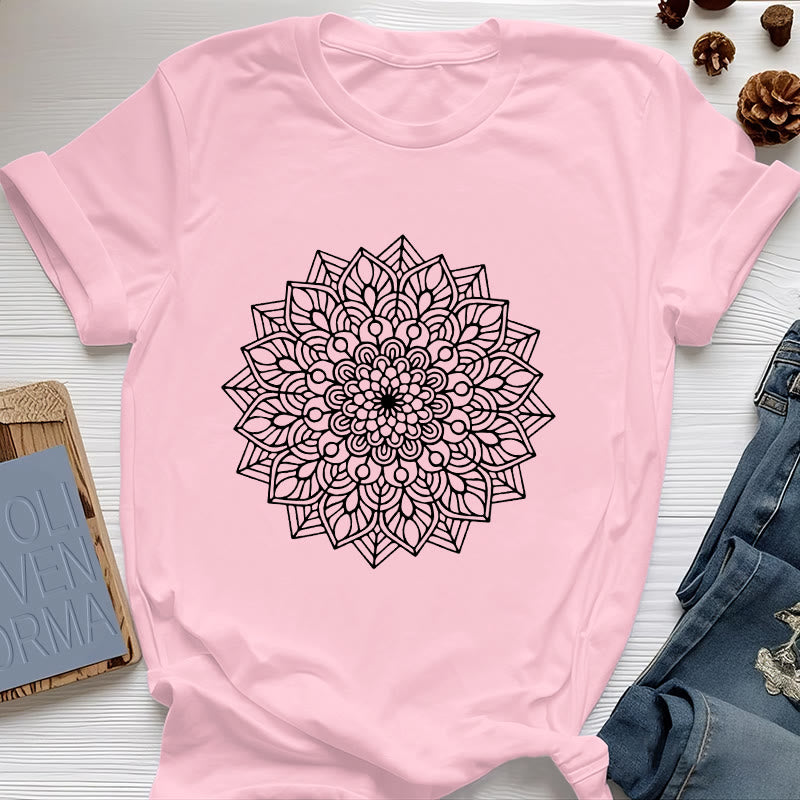Olivenorma Blumen Mandala Lotus T-Shirt