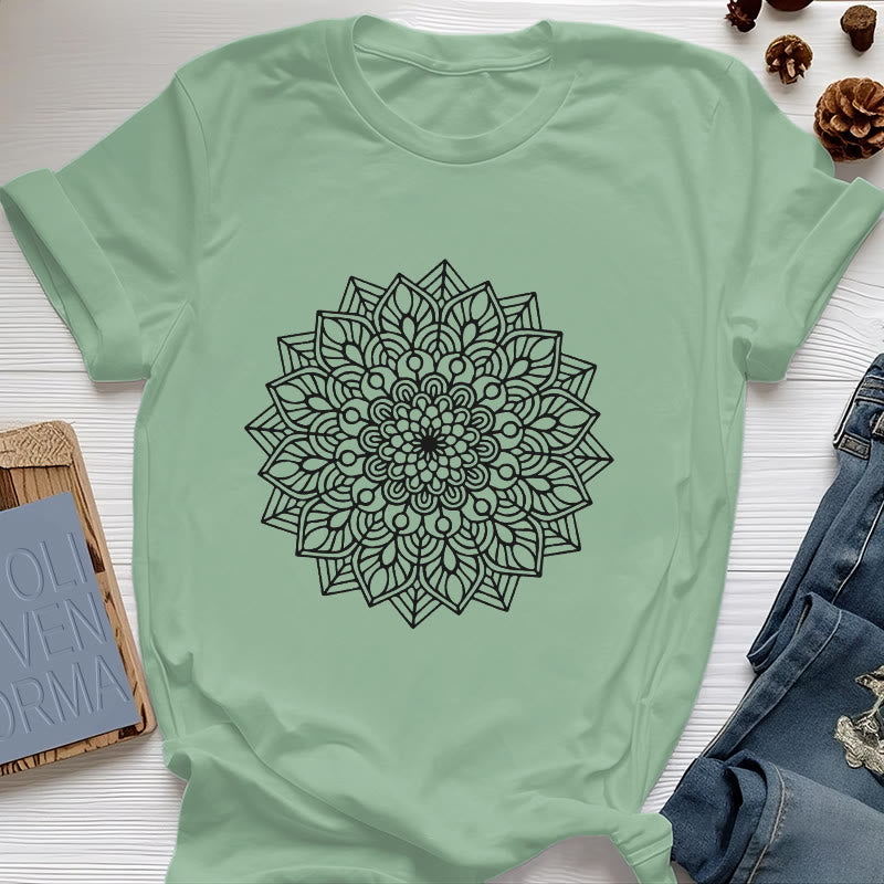 Olivenorma Blumen Mandala Lotus T-Shirt