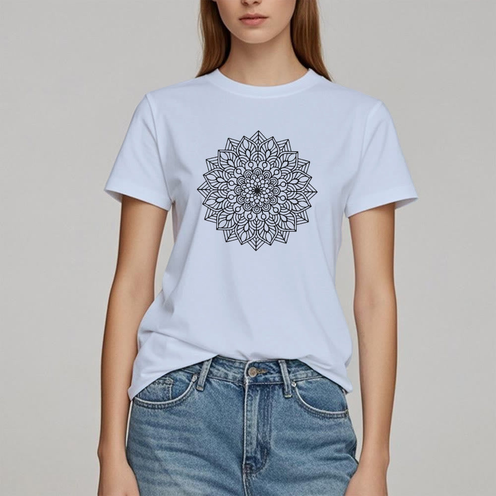 Olivenorma Blumen Mandala Lotus T-Shirt