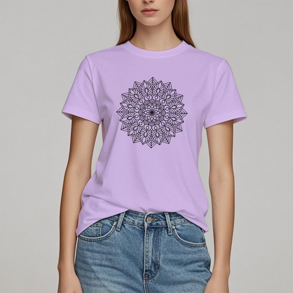 Olivenorma Blumen Mandala Lotus T-Shirt