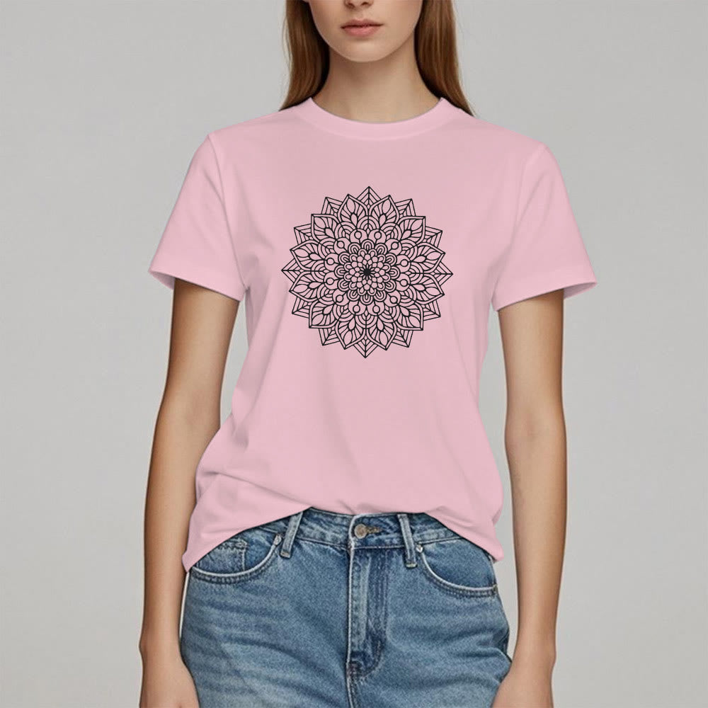 Olivenorma Blumen Mandala Lotus T-Shirt
