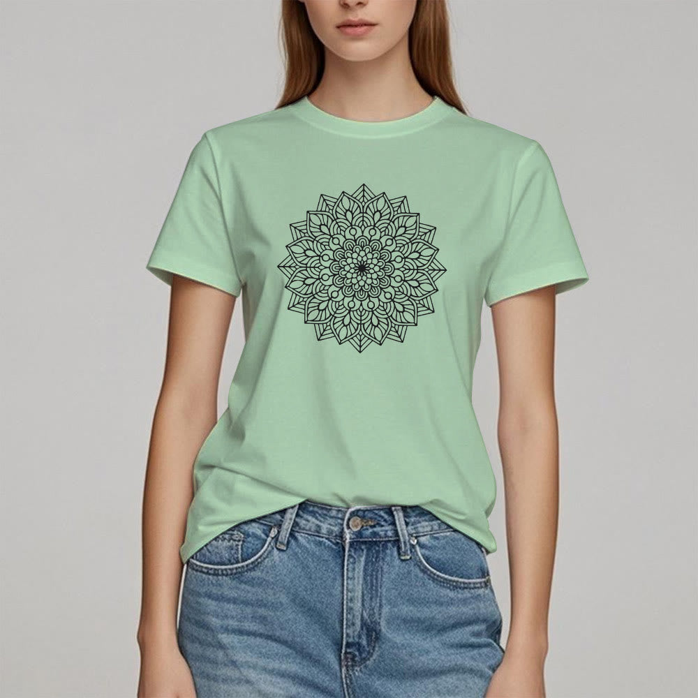 Olivenorma Blumen Mandala Lotus T-Shirt