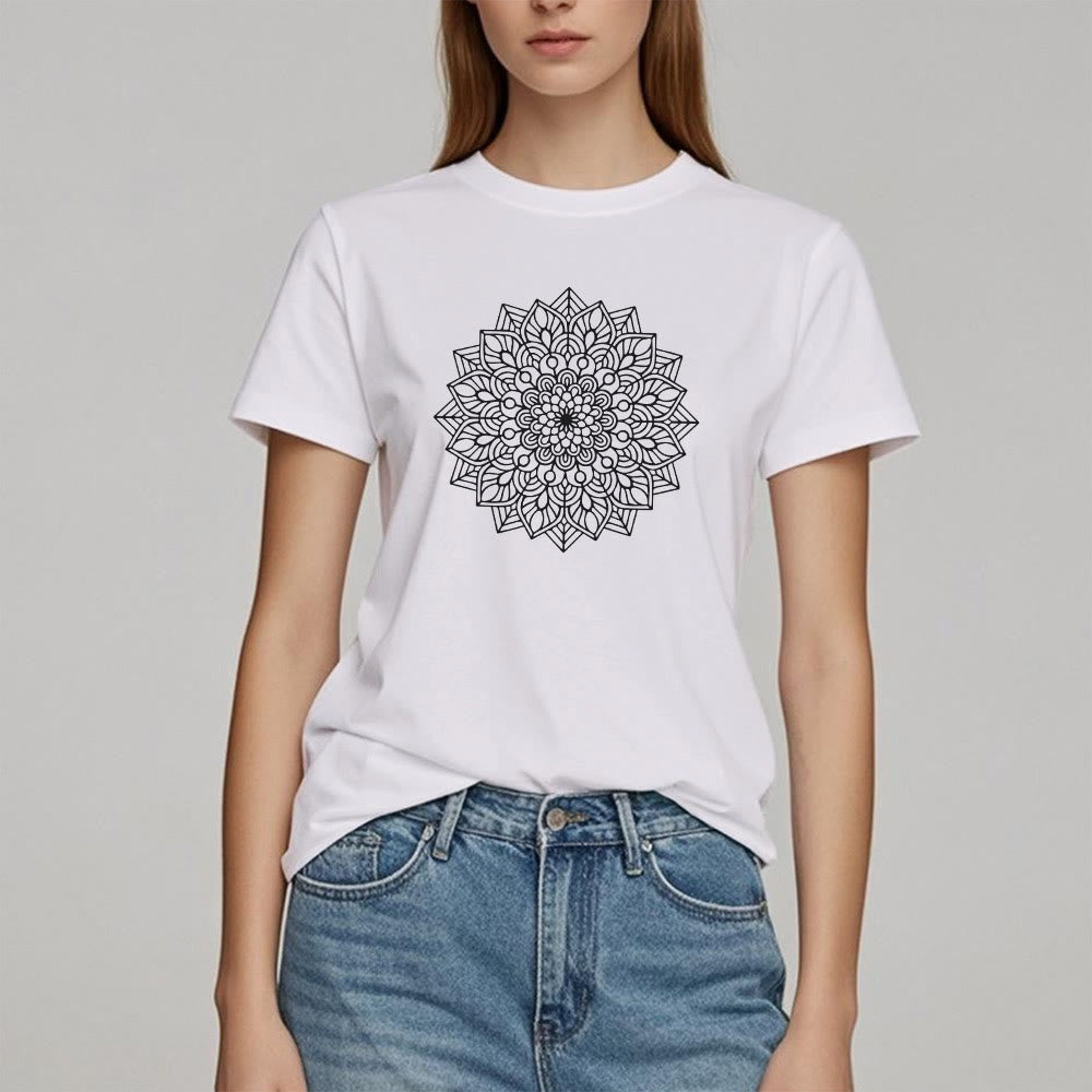 Olivenorma Blumen Mandala Lotus T-Shirt