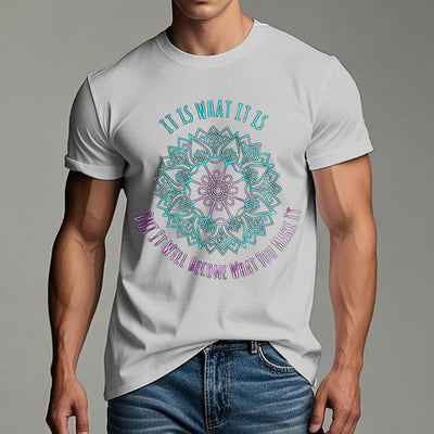 Olivenorma "Es ist, was es ist Tee" Mandala Zitat T-Shirt