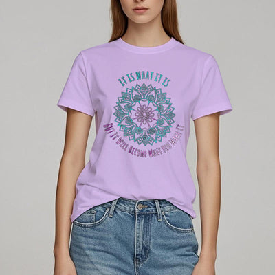 Olivenorma "Es ist, was es ist Tee" Mandala Zitat T-Shirt