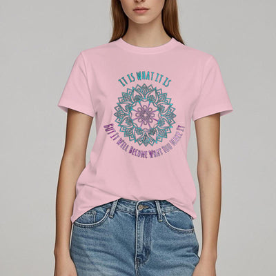 Olivenorma "Es ist, was es ist Tee" Mandala Zitat T-Shirt
