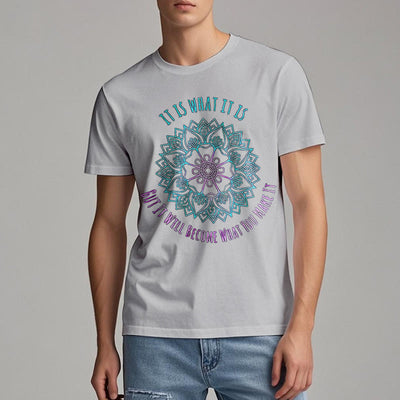 Olivenorma "Es ist, was es ist Tee" Mandala Zitat T-Shirt