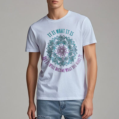 Olivenorma "Es ist, was es ist Tee" Mandala Zitat T-Shirt