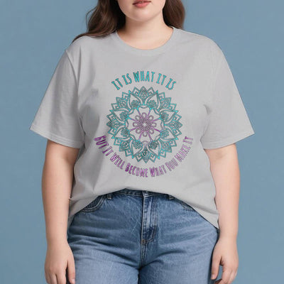 Olivenorma "Es ist, was es ist Tee" Mandala Zitat T-Shirt