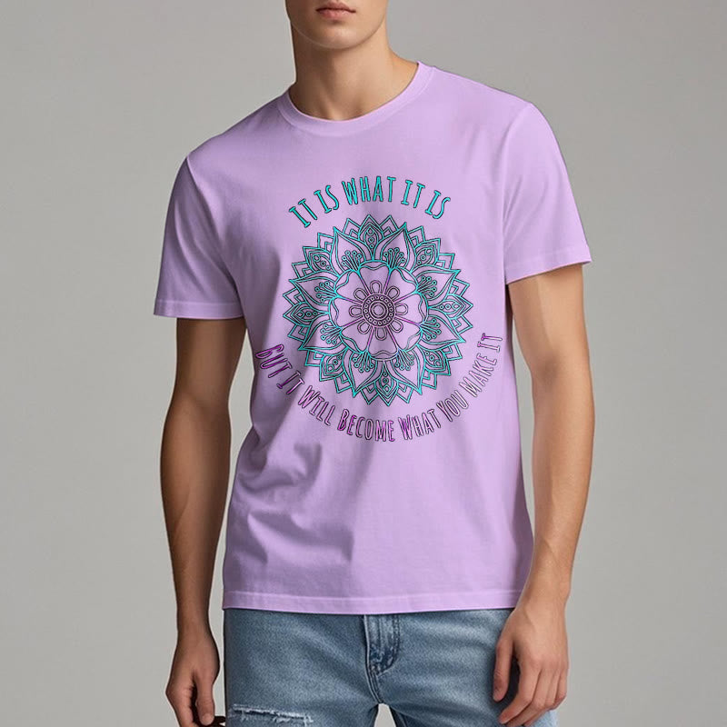 Olivenorma "Es ist, was es ist Tee" Mandala Zitat T-Shirt