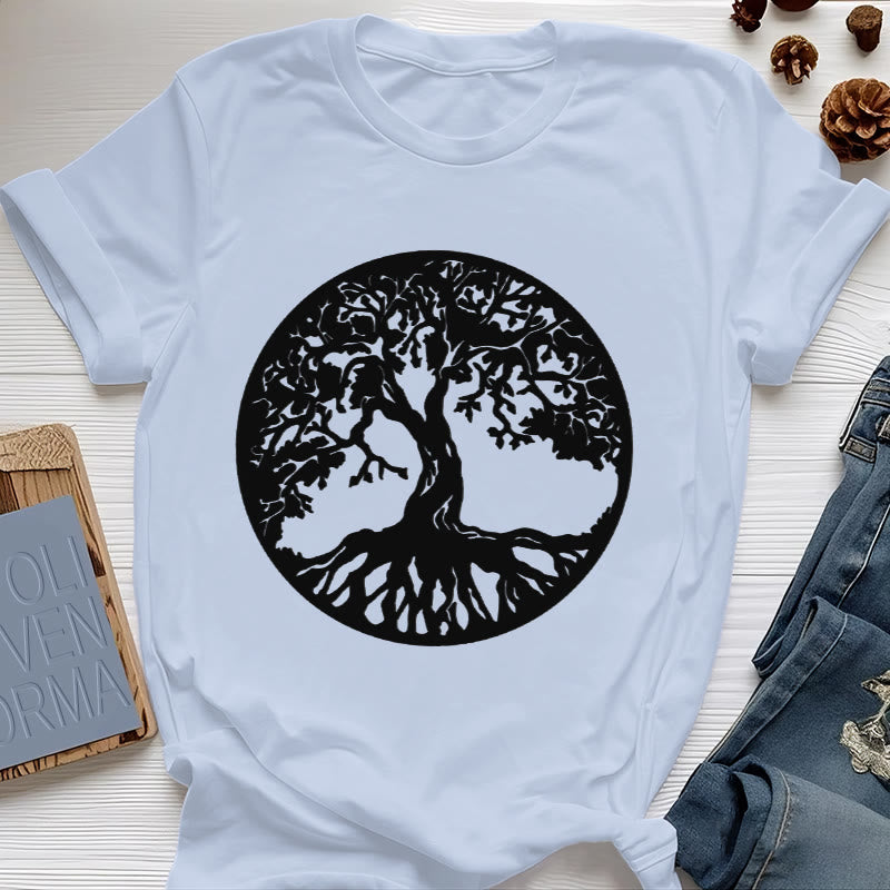 Olivenorma Kreis Baum des Lebens T-Shirt