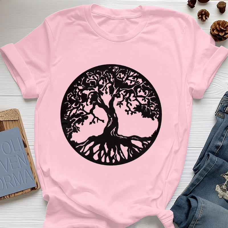 Olivenorma Kreis Baum des Lebens T-Shirt