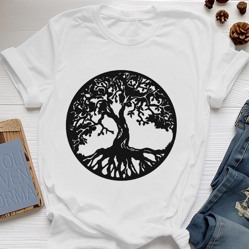Olivenorma Kreis Baum des Lebens T-Shirt