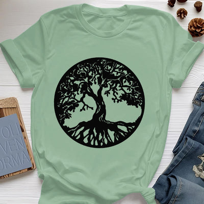 Olivenorma Kreis Baum des Lebens T-Shirt
