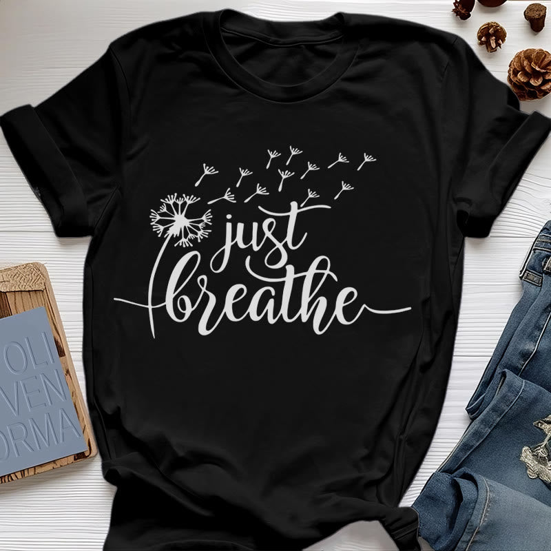 Olivenorma Just Breathe Löwenzahn T-Shirt