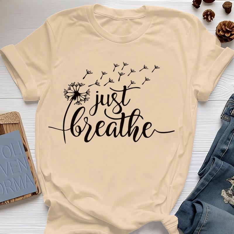 Olivenorma Just Breathe Löwenzahn T-Shirt