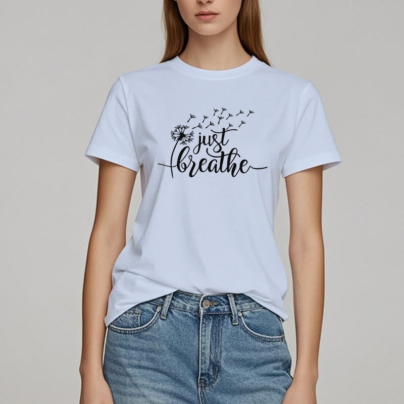 Olivenorma Just Breathe Löwenzahn T-Shirt