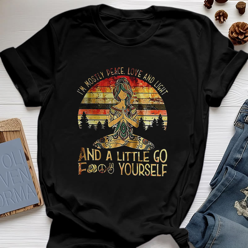 Olivenorma T-Shirt mit Aufschrift „Mostly Peace“
