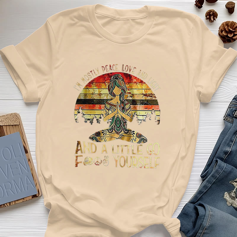 Olivenorma T-Shirt mit Aufschrift „Mostly Peace“