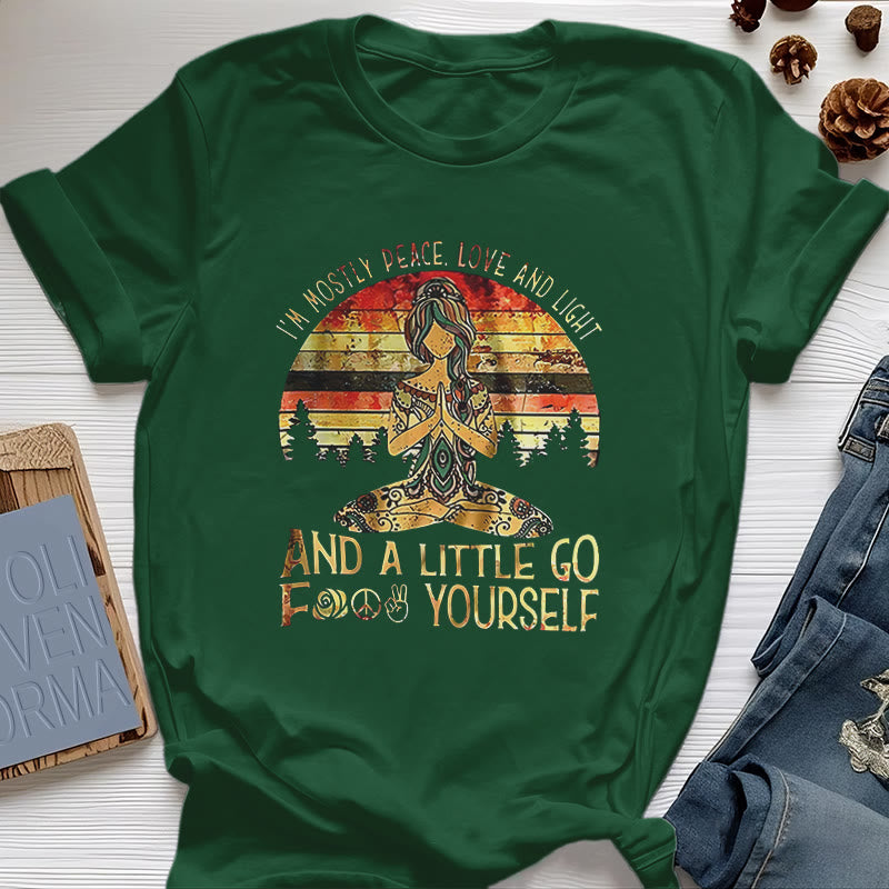 Olivenorma T-Shirt mit Aufschrift „Mostly Peace“