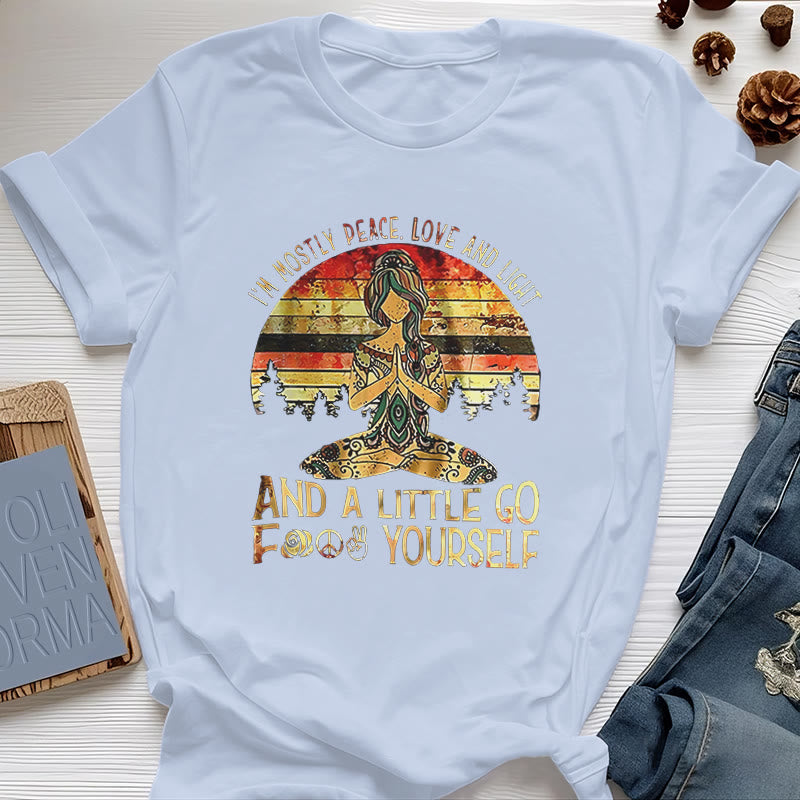 Olivenorma T-Shirt mit Aufschrift „Mostly Peace“