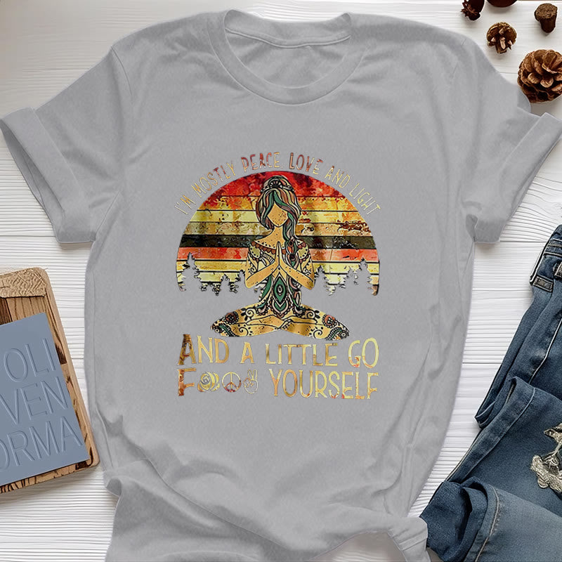 Olivenorma T-Shirt mit Aufschrift „Mostly Peace“