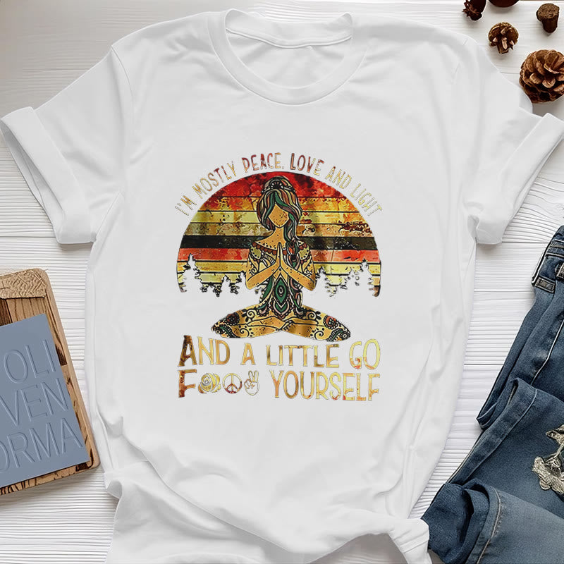 Olivenorma T-Shirt mit Aufschrift „Mostly Peace“