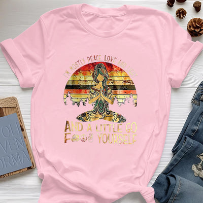 Olivenorma T-Shirt mit Aufschrift „Mostly Peace“