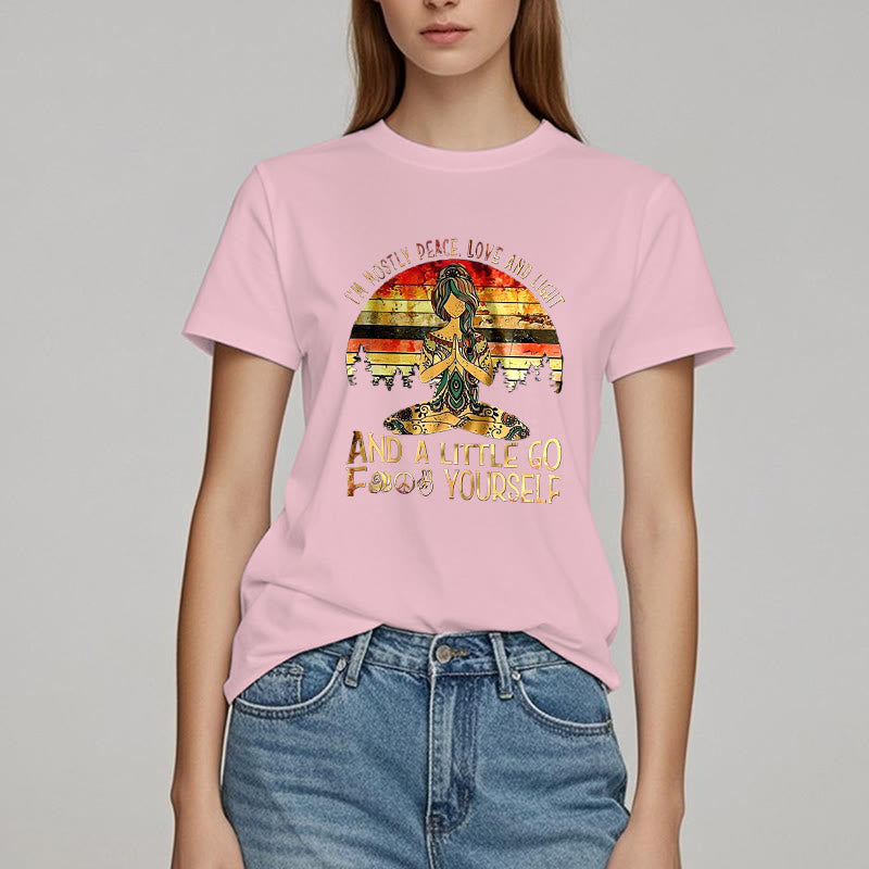 Olivenorma T-Shirt mit Aufschrift „Mostly Peace“