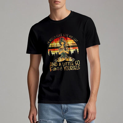 Olivenorma T-Shirt mit Aufschrift „Mostly Peace“