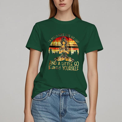 Olivenorma T-Shirt mit Aufschrift „Mostly Peace“