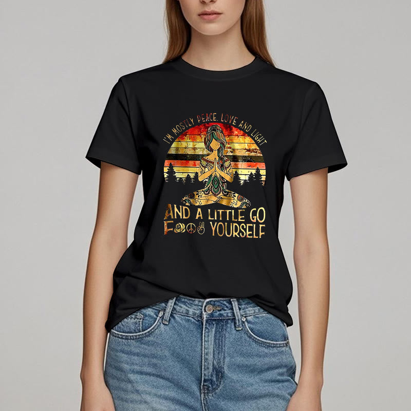 Olivenorma T-Shirt mit Aufschrift „Mostly Peace“