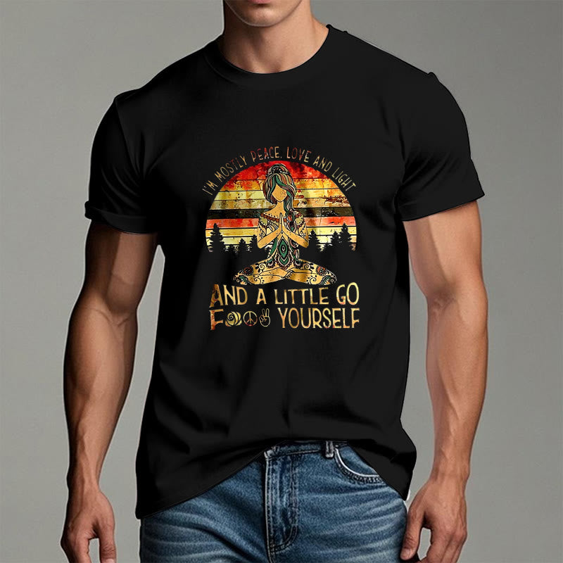 Olivenorma T-Shirt mit Aufschrift „Mostly Peace“