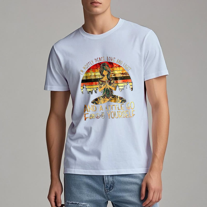 Olivenorma T-Shirt mit Aufschrift „Mostly Peace“
